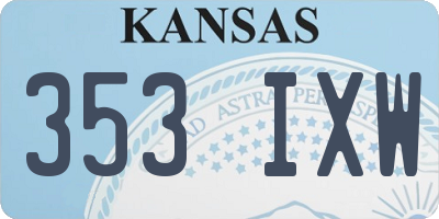 KS license plate 353IXW