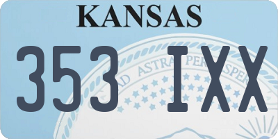 KS license plate 353IXX