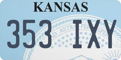 KS license plate 353IXY