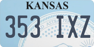 KS license plate 353IXZ