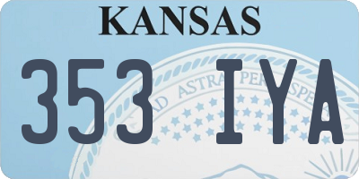 KS license plate 353IYA