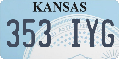 KS license plate 353IYG