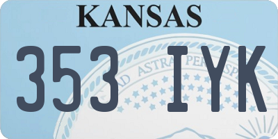 KS license plate 353IYK