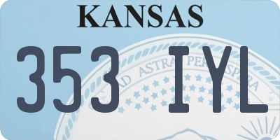 KS license plate 353IYL