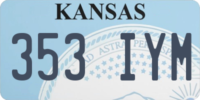 KS license plate 353IYM