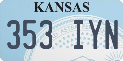 KS license plate 353IYN