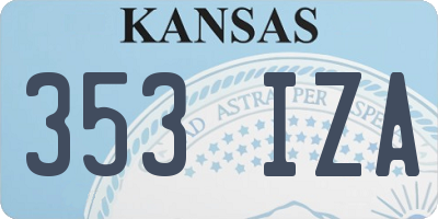 KS license plate 353IZA