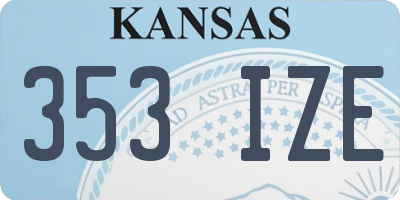 KS license plate 353IZE