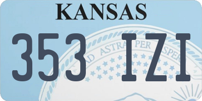 KS license plate 353IZI