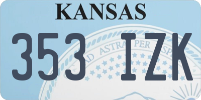 KS license plate 353IZK