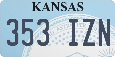 KS license plate 353IZN