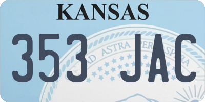 KS license plate 353JAC