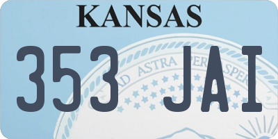 KS license plate 353JAI