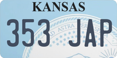 KS license plate 353JAP