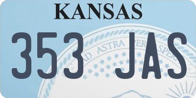 KS license plate 353JAS