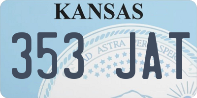 KS license plate 353JAT