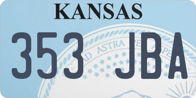 KS license plate 353JBA