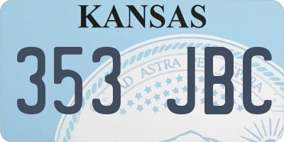 KS license plate 353JBC