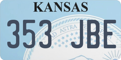 KS license plate 353JBE