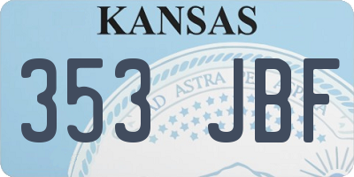 KS license plate 353JBF