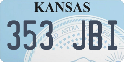 KS license plate 353JBI