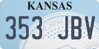KS license plate 353JBV