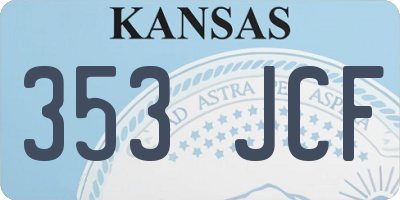 KS license plate 353JCF