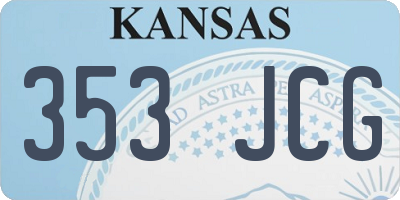 KS license plate 353JCG