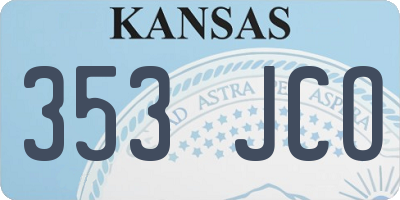 KS license plate 353JCO