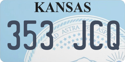 KS license plate 353JCQ