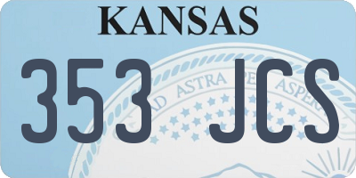 KS license plate 353JCS