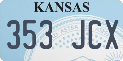 KS license plate 353JCX