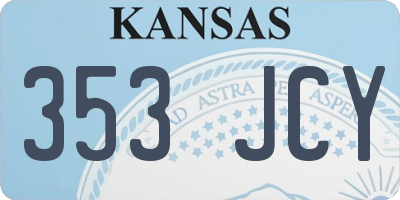 KS license plate 353JCY
