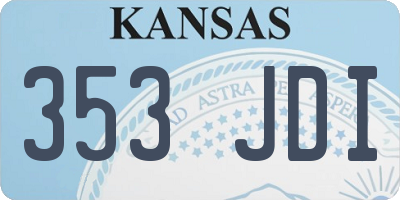 KS license plate 353JDI