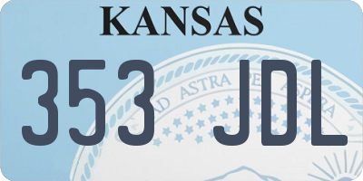 KS license plate 353JDL