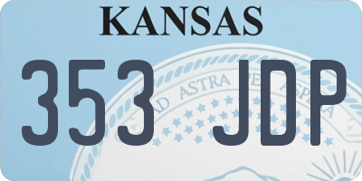 KS license plate 353JDP
