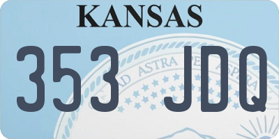 KS license plate 353JDQ