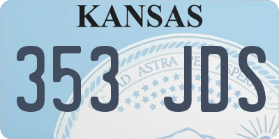 KS license plate 353JDS