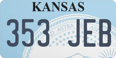 KS license plate 353JEB