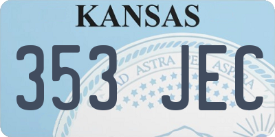 KS license plate 353JEC