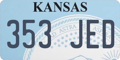 KS license plate 353JED