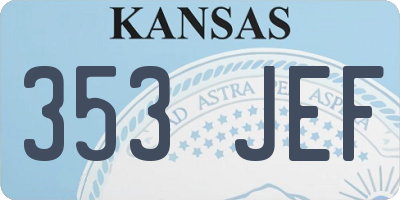 KS license plate 353JEF