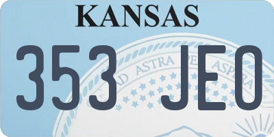 KS license plate 353JEO