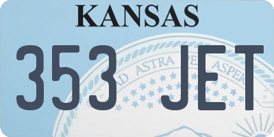 KS license plate 353JET