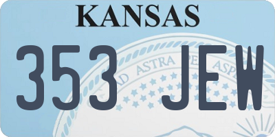 KS license plate 353JEW