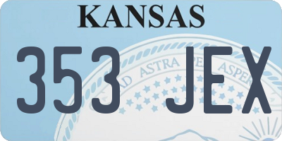 KS license plate 353JEX