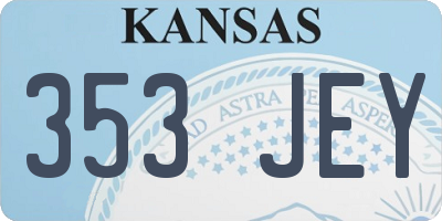 KS license plate 353JEY