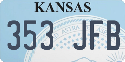 KS license plate 353JFB