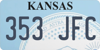 KS license plate 353JFC