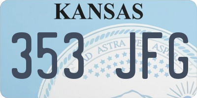 KS license plate 353JFG